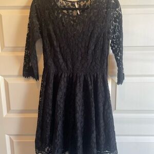 Free People Black Lace Long Sleeve Dress size 2